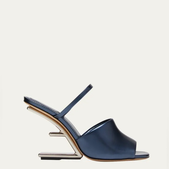 FENDI
First Metallic F-Heel Mule Sandals NWT SIZE 5 - Picture 3 of 12